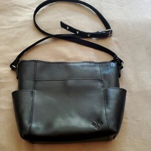 Patricia Nash Black Leather Crossbody Bag